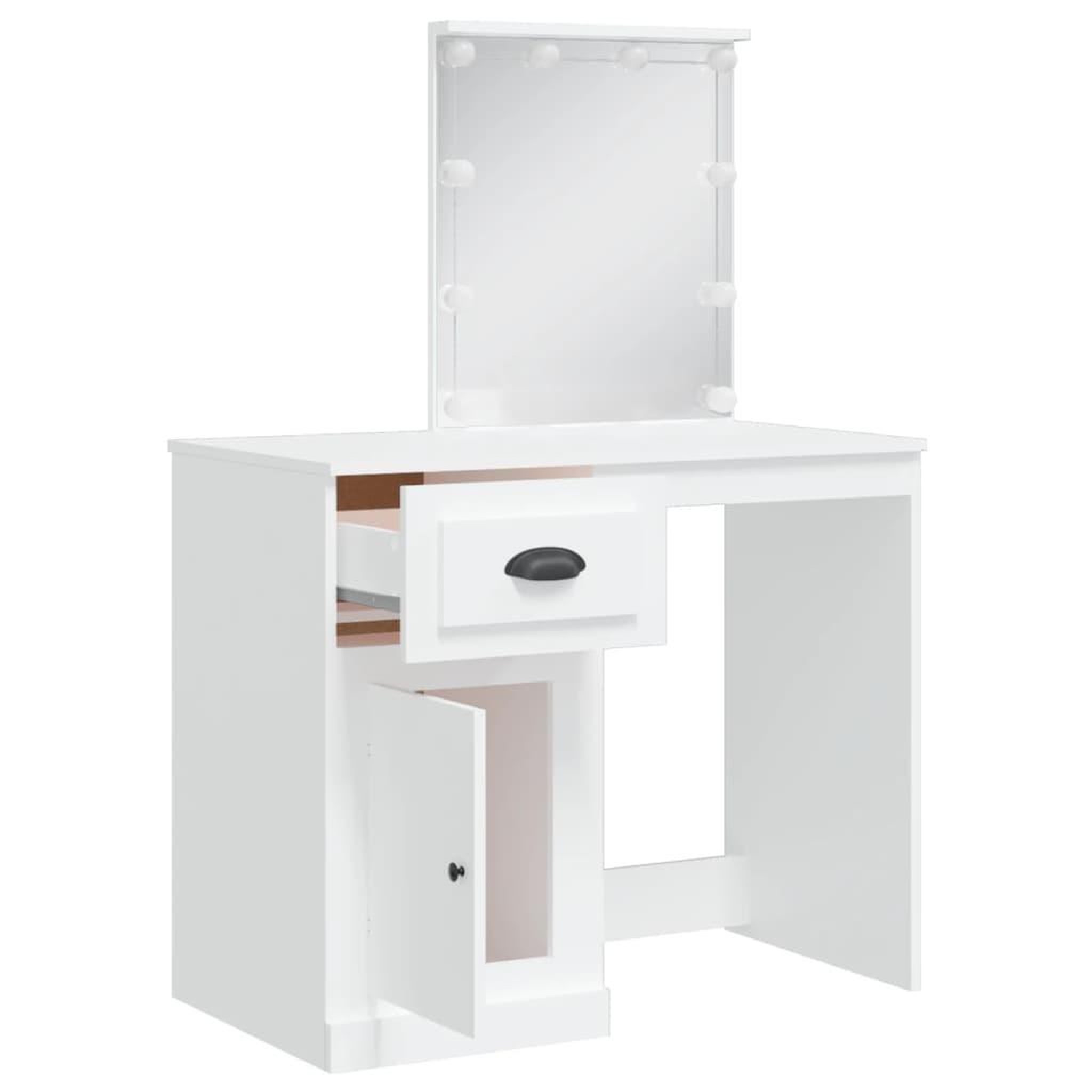 Voir la diapositive 4 : VIDAXL Coiffeuse avec lumieres LED blanc 90x42x132,5 cm