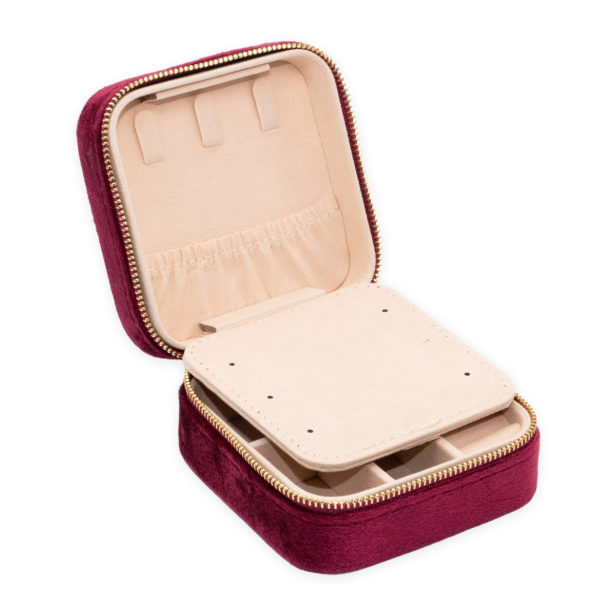 SLOYA Boîte à bijoux velours rouge grenat