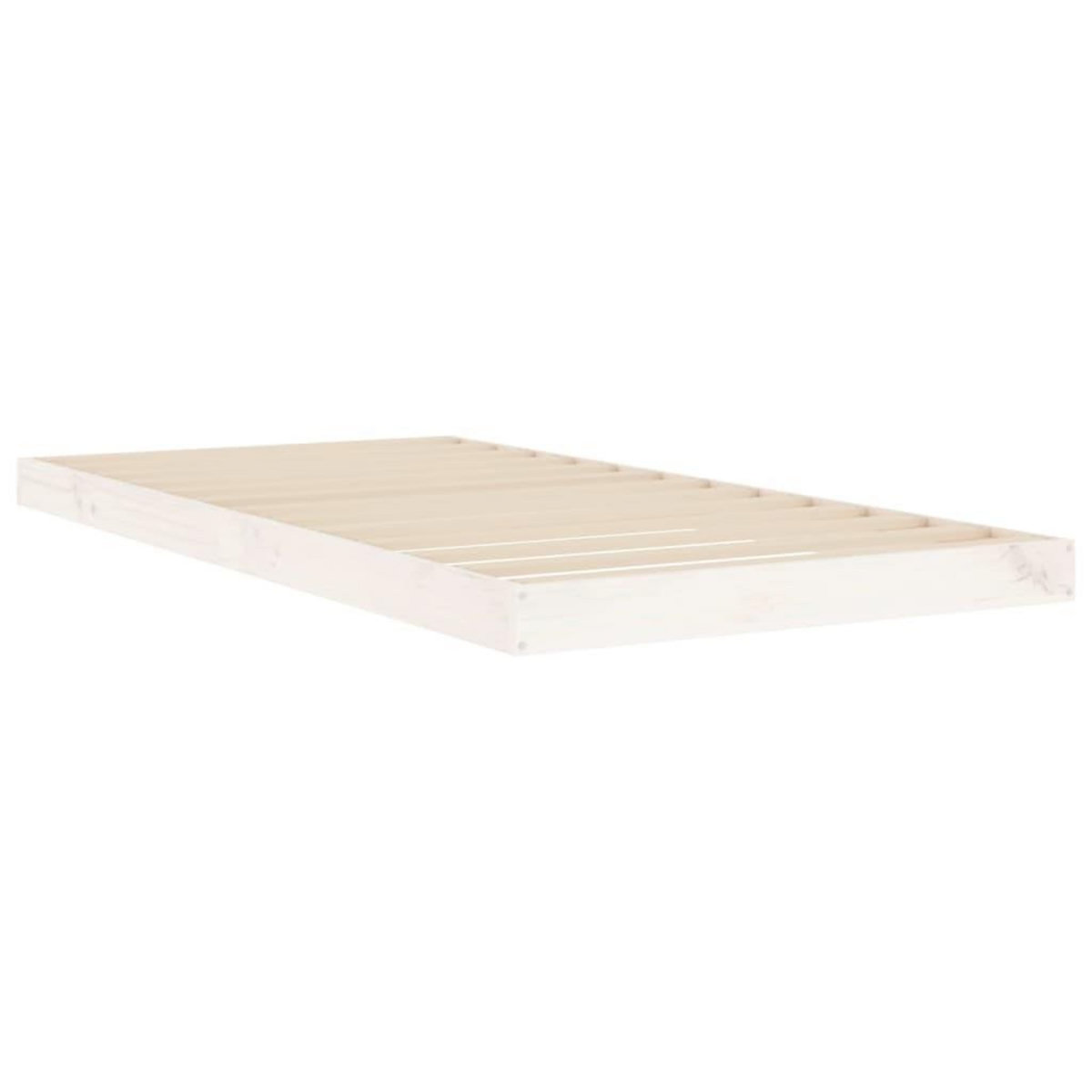 VIDAXL Cadre de lit sans matelas blanc 90x190 cm bois de pin massif