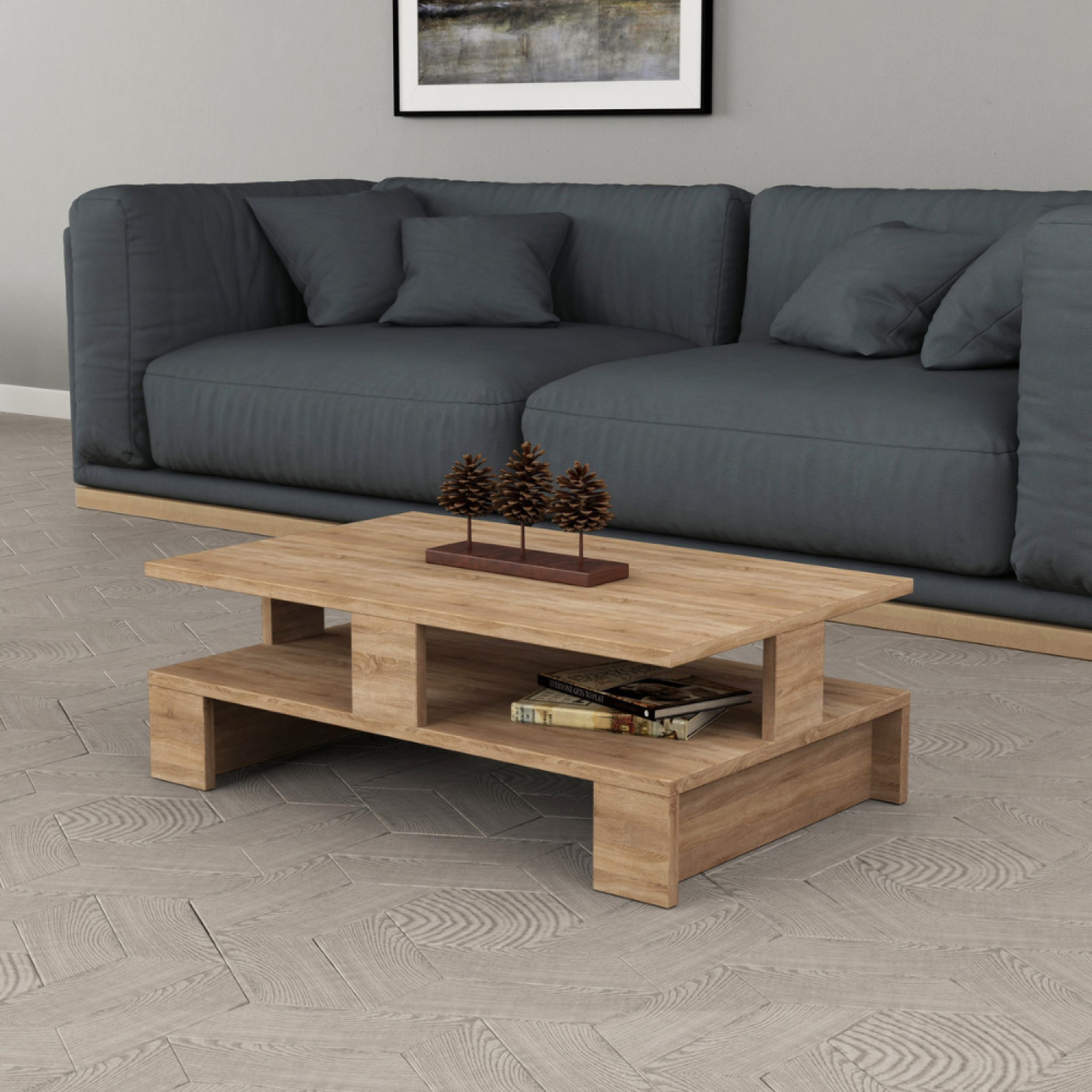 Voir la diapositive 2 : CONCEPT USINE Table basse bois LUCO