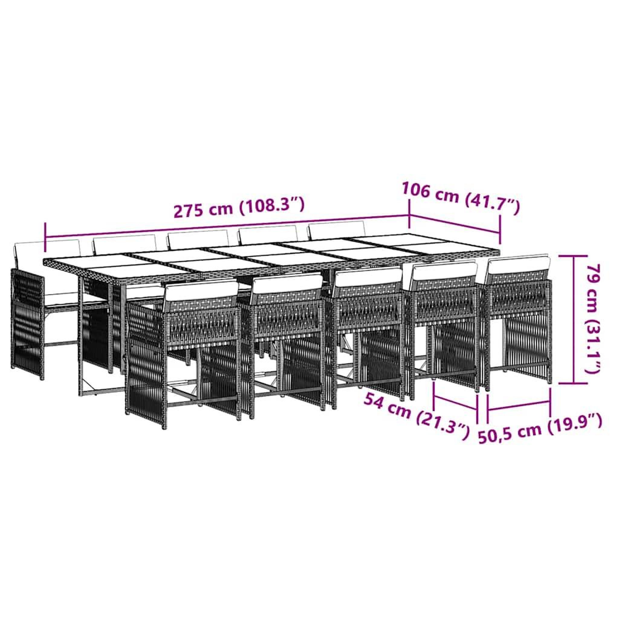 Voir la diapositive 6 : VIDAXL Ensemble a manger de jardin et coussins 11 pcs marron rotin