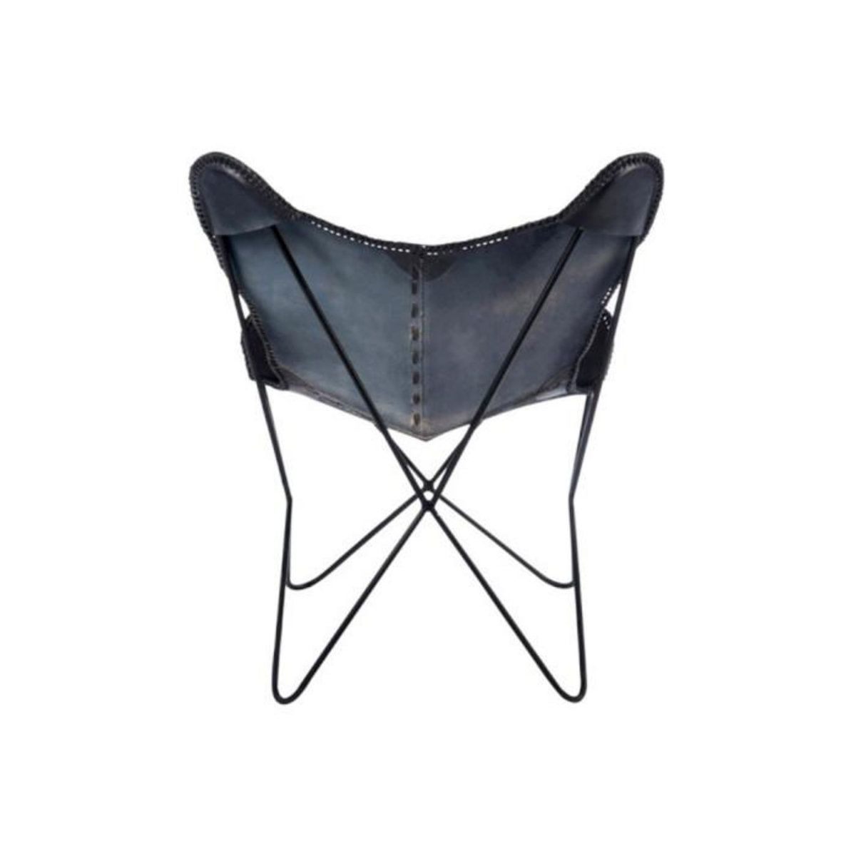 Paris Prix Fauteuil Design en Cuir  Papillon  92cm Noir