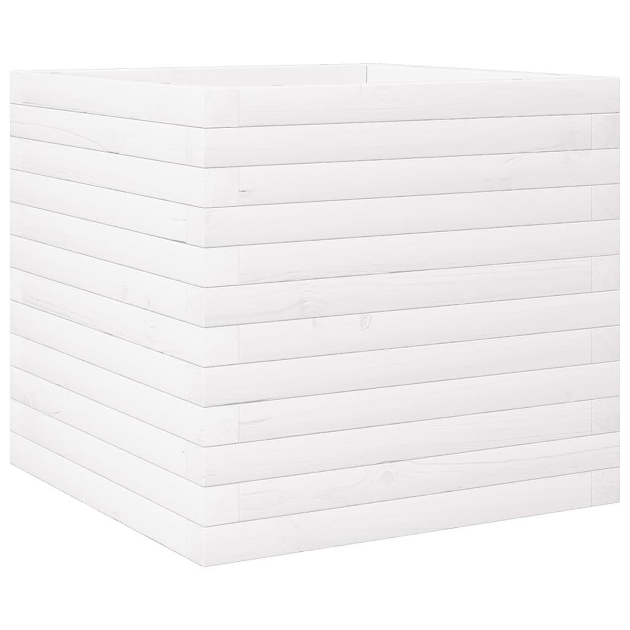 Voir la diapositive 2 : VIDAXL Jardiniere blanc 50x50x46 cm bois de pin massif