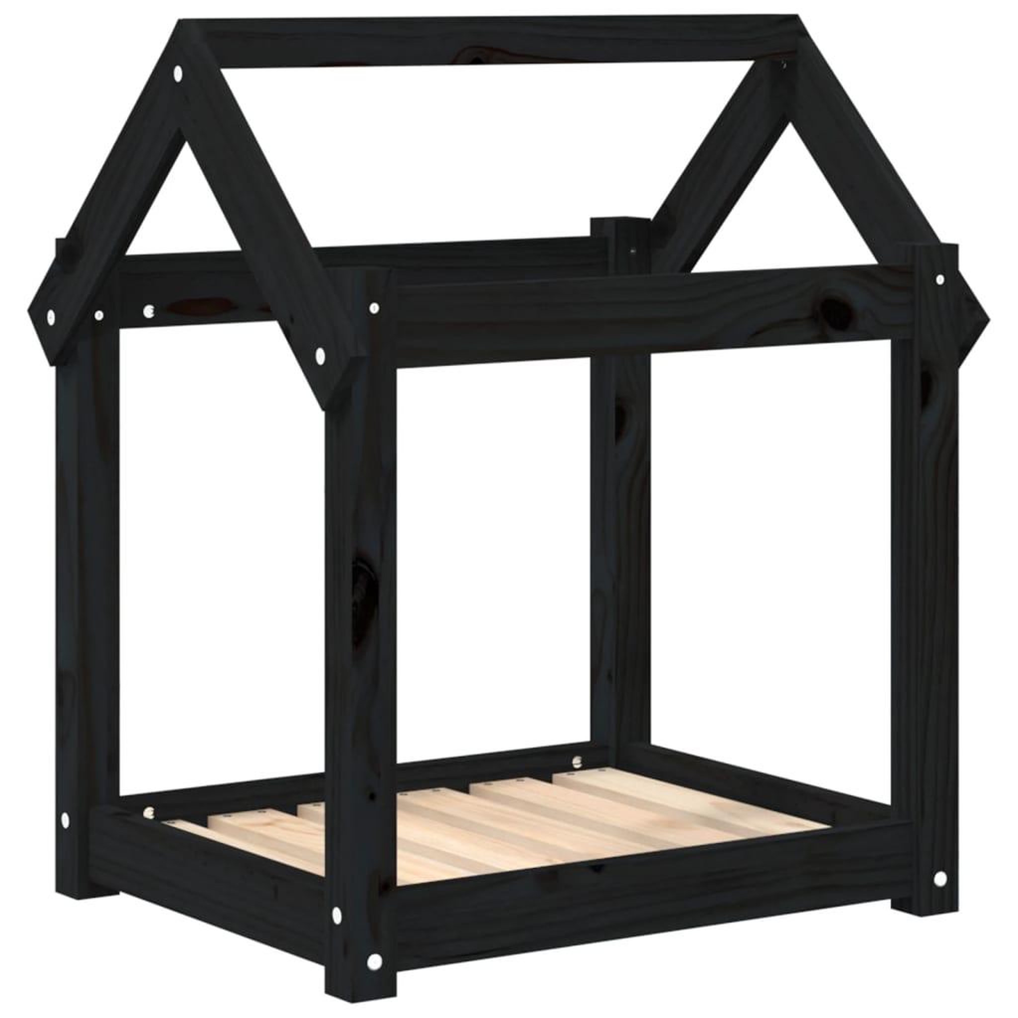 Voir la diapositive 2 : VIDAXL Lit pour chien Noir 61x50x70 cm Bois de pin solide