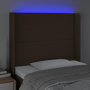 Voir la diapositive 4 : VIDAXL Tete de lit a LED Marron fonce 103x16x118/128 cm Tissu