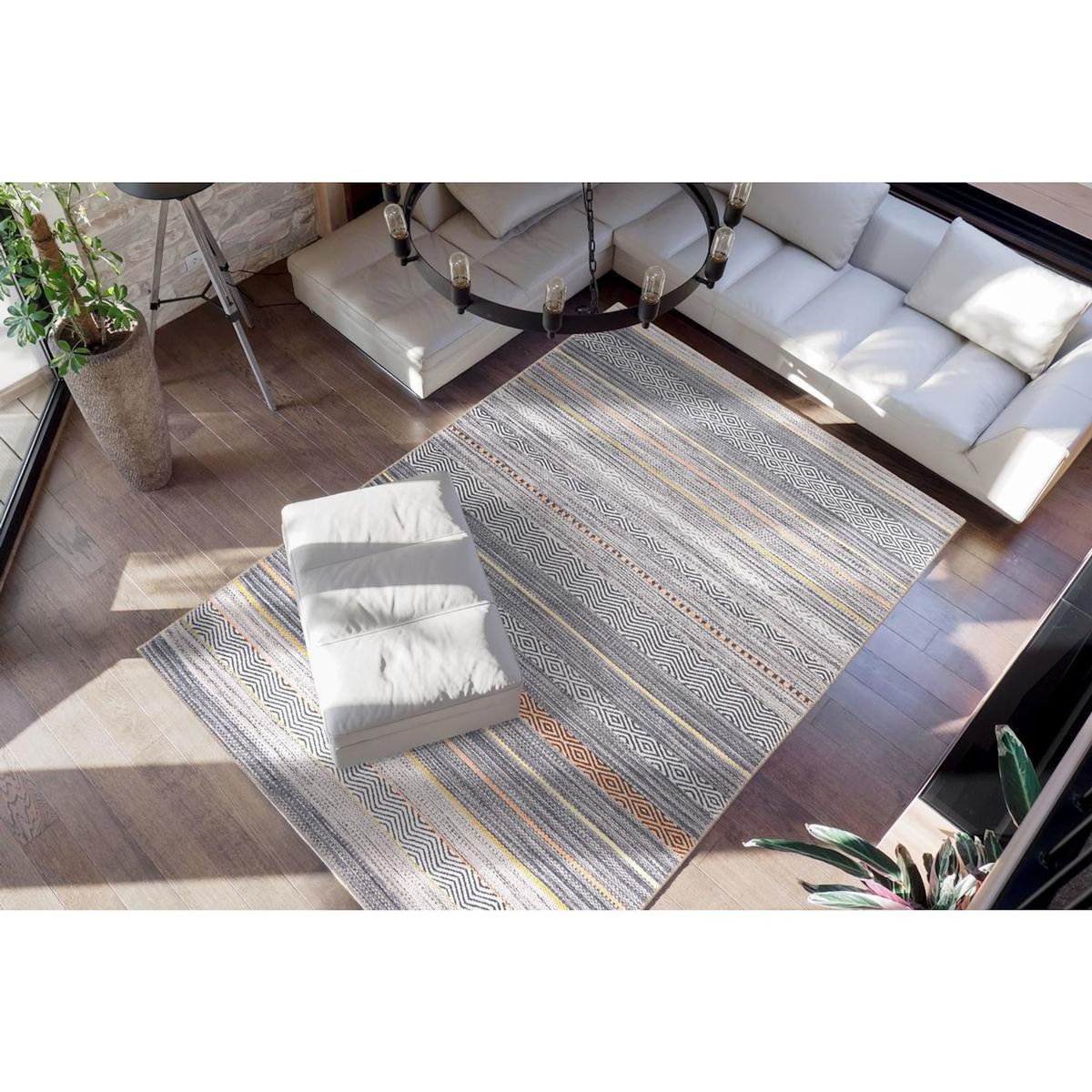 Paris Prix Tapis Tissé Rayé Vintage à Motifs  Faye  Multicolore