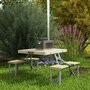 Voir la diapositive 2 : OUTSUNNY Ensemble table et chaise de camping pliable forme valise alu bois