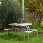 Voir la diapositive 2 : OUTSUNNY Ensemble table et chaise de camping pliable forme valise alu bois