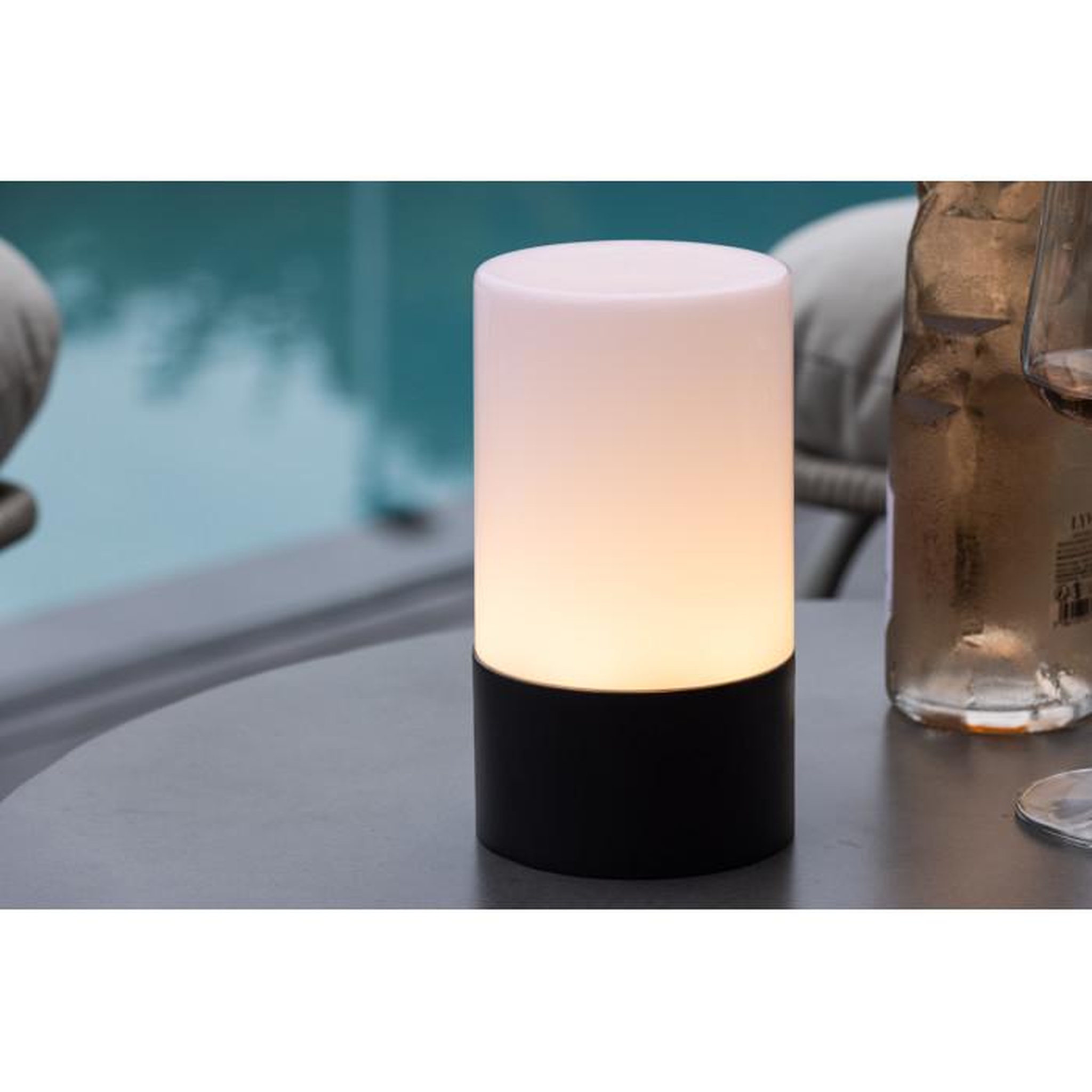 Voir la diapositive 3 : Paris Prix Lampe à Poser d'Extérieur LED  Tubu  18cm Noir