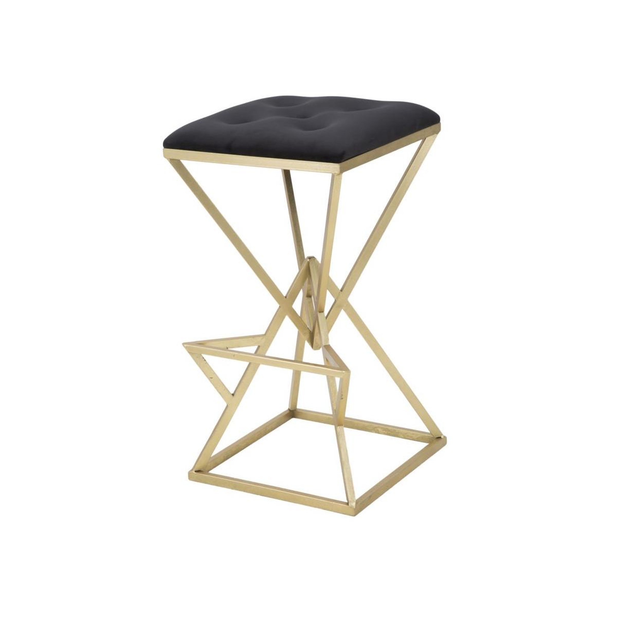 Voir la diapositive 2 : Paris Prix Tabouret de bar design  pyramid  75cm noir & or