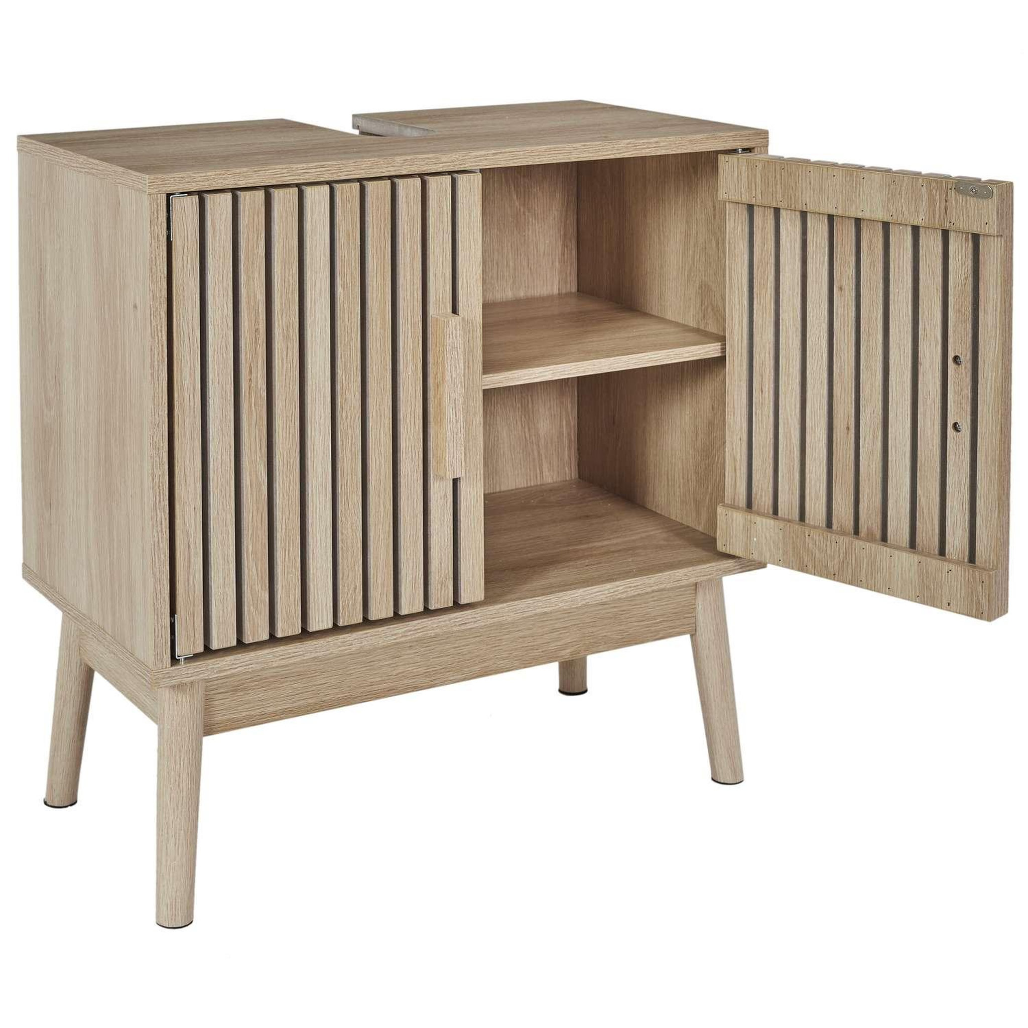 Voir la diapositive 4 : The Home Deco Factory Meuble sous vasque 2 portes saulk - marron