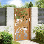 VIDAXL Porte de jardin acier resistant aux intemperies design traces