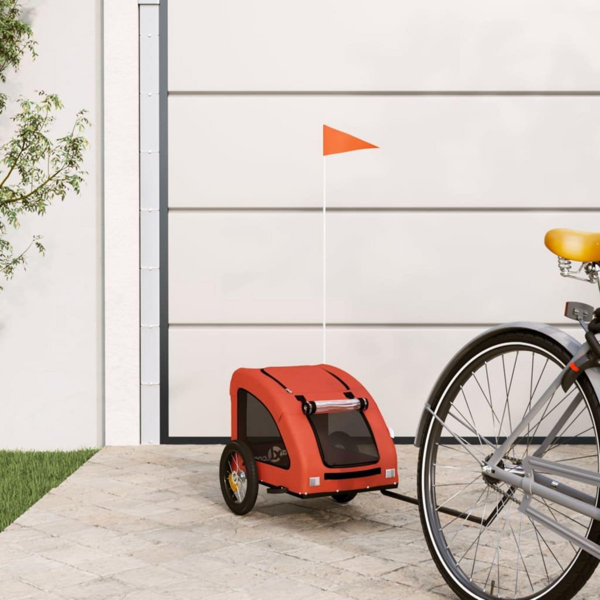 VIDAXL Remorque de velo pour animaux de compagnie orange