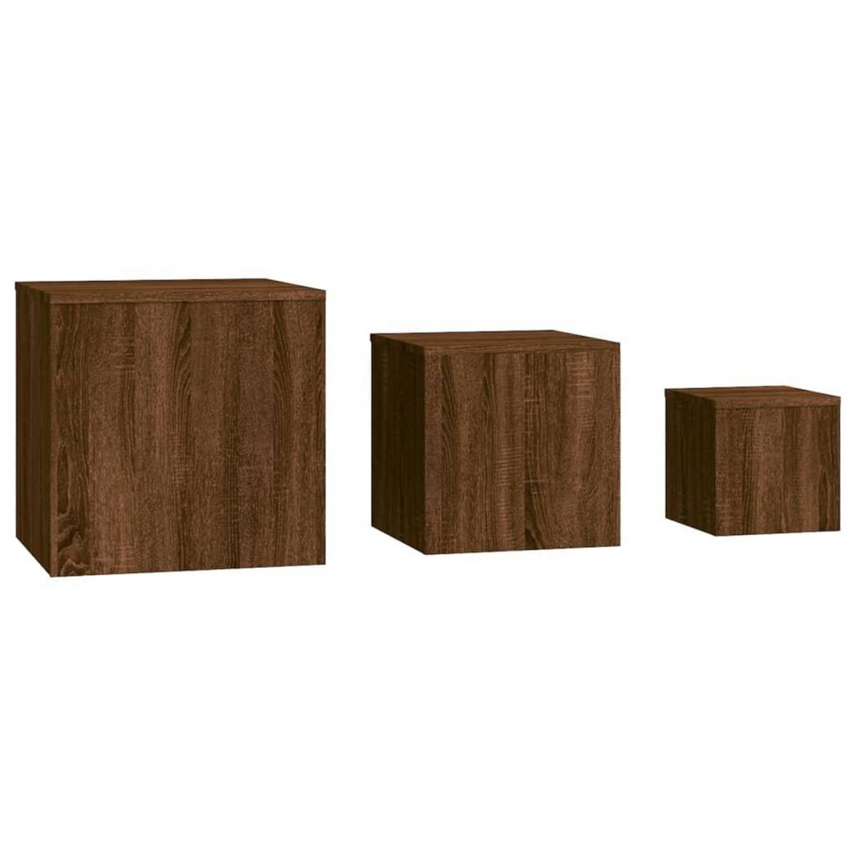 VIDAXL Tables d'appoint 3 pcs Chene marron Bois d'ingenierie