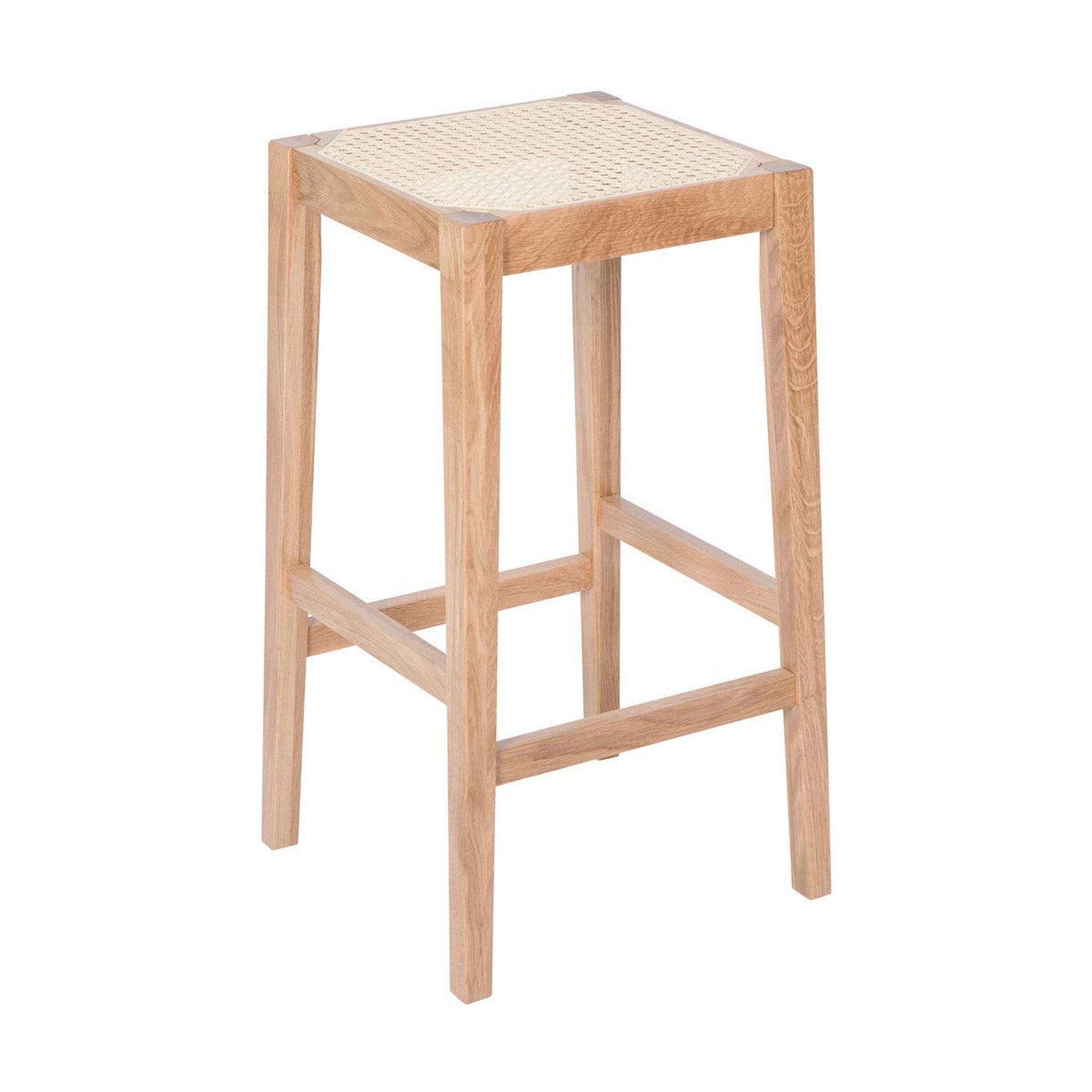 MAISON PAVANE Tabouret pour îlot central 65 cm en cannage et bois-kappa