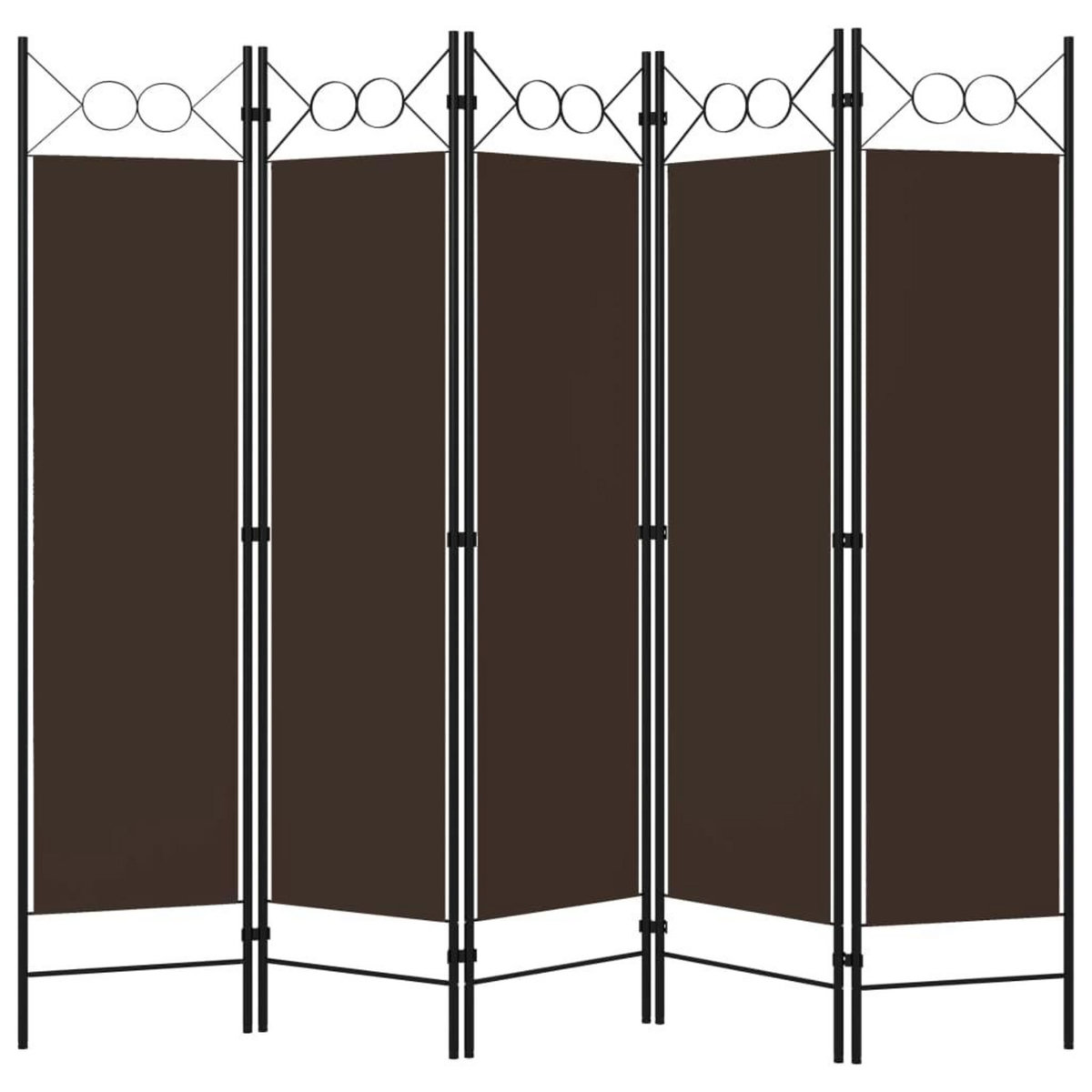 VIDAXL Cloison de separation 5 panneaux Marron 200x180 cm