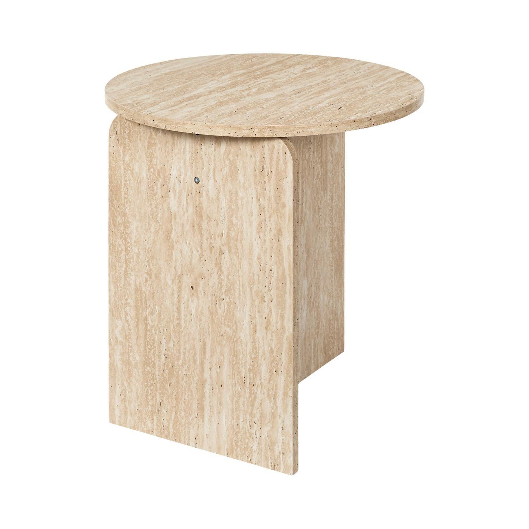 Voir la diapositive 6 : The Home Deco Factory Table d'appoint ronde effet travertin pietra - d.45 cm - beige