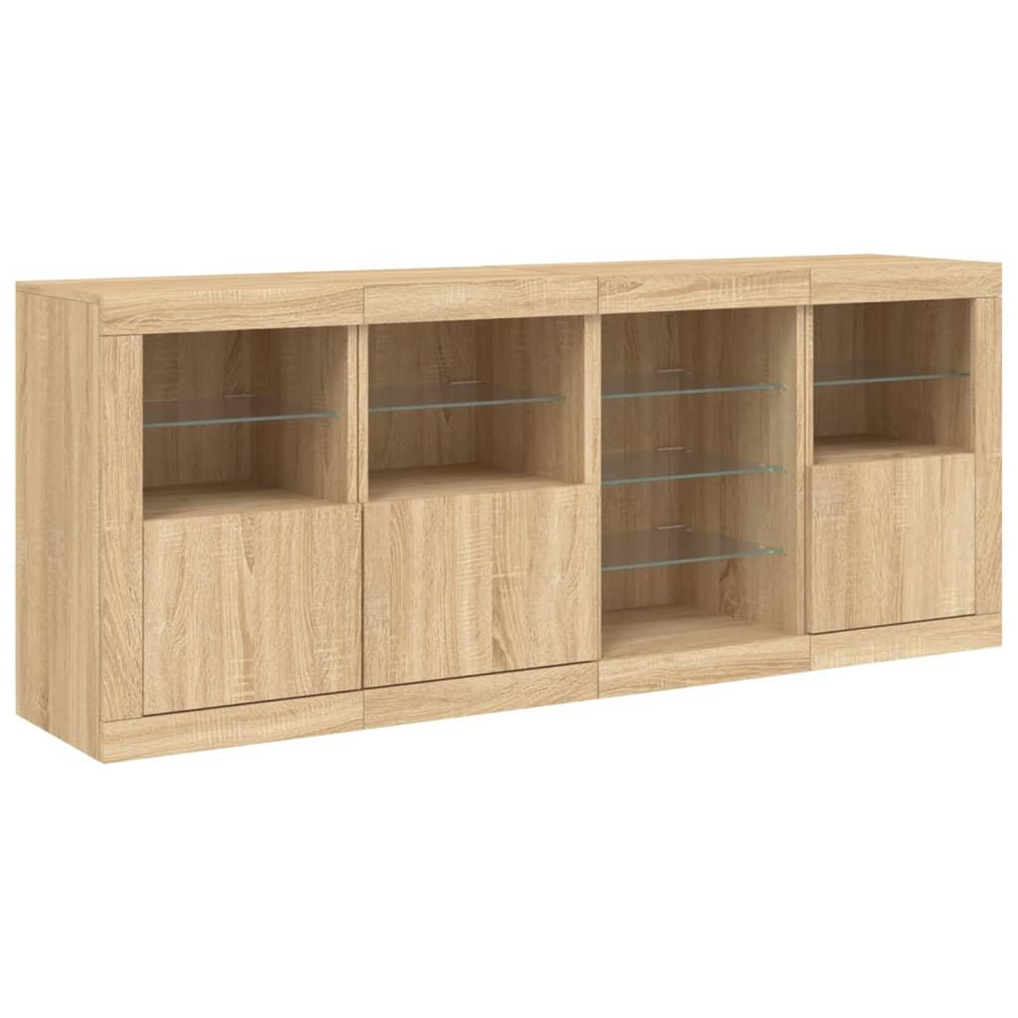 Voir la diapositive 5 : VIDAXL Buffet avec lumieres LED chene sonoma 164x37x67 cm