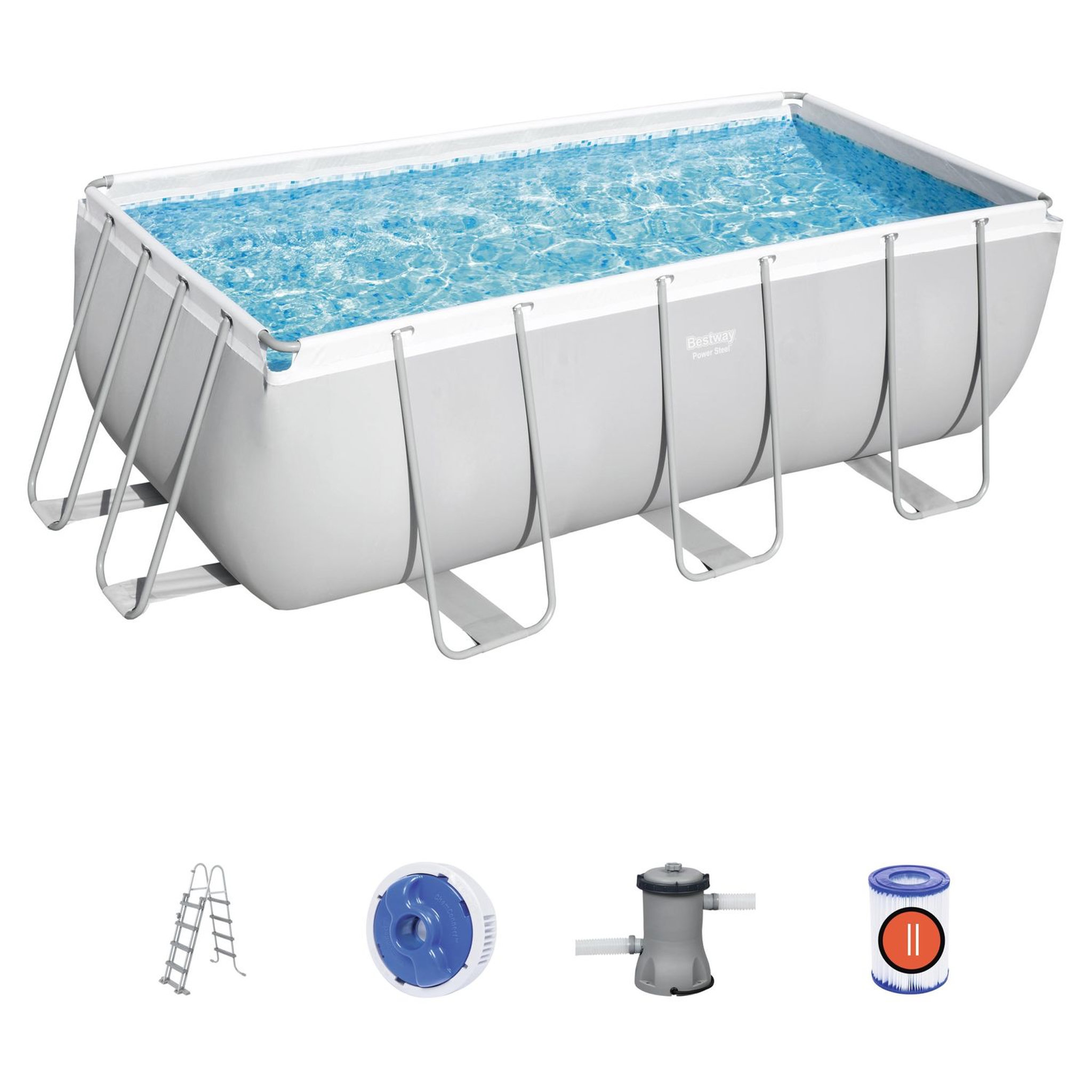 Voir la diapositive 4 : BESTWAY Piscine tubulaire rectangulaire 412x201x122cm Power Steel&trade;