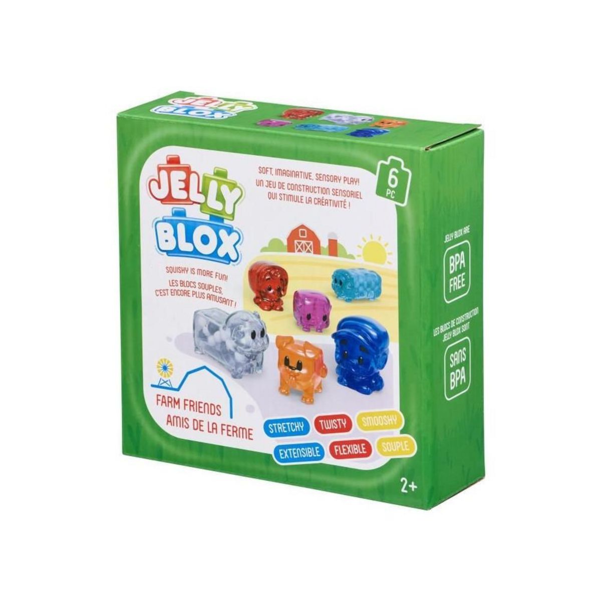 GOLIATH Coffret Amis de la ferme - Jeu de construction - JELLY BLOX - GOLIATH - Briques souples et flexibles - Des 2 ans