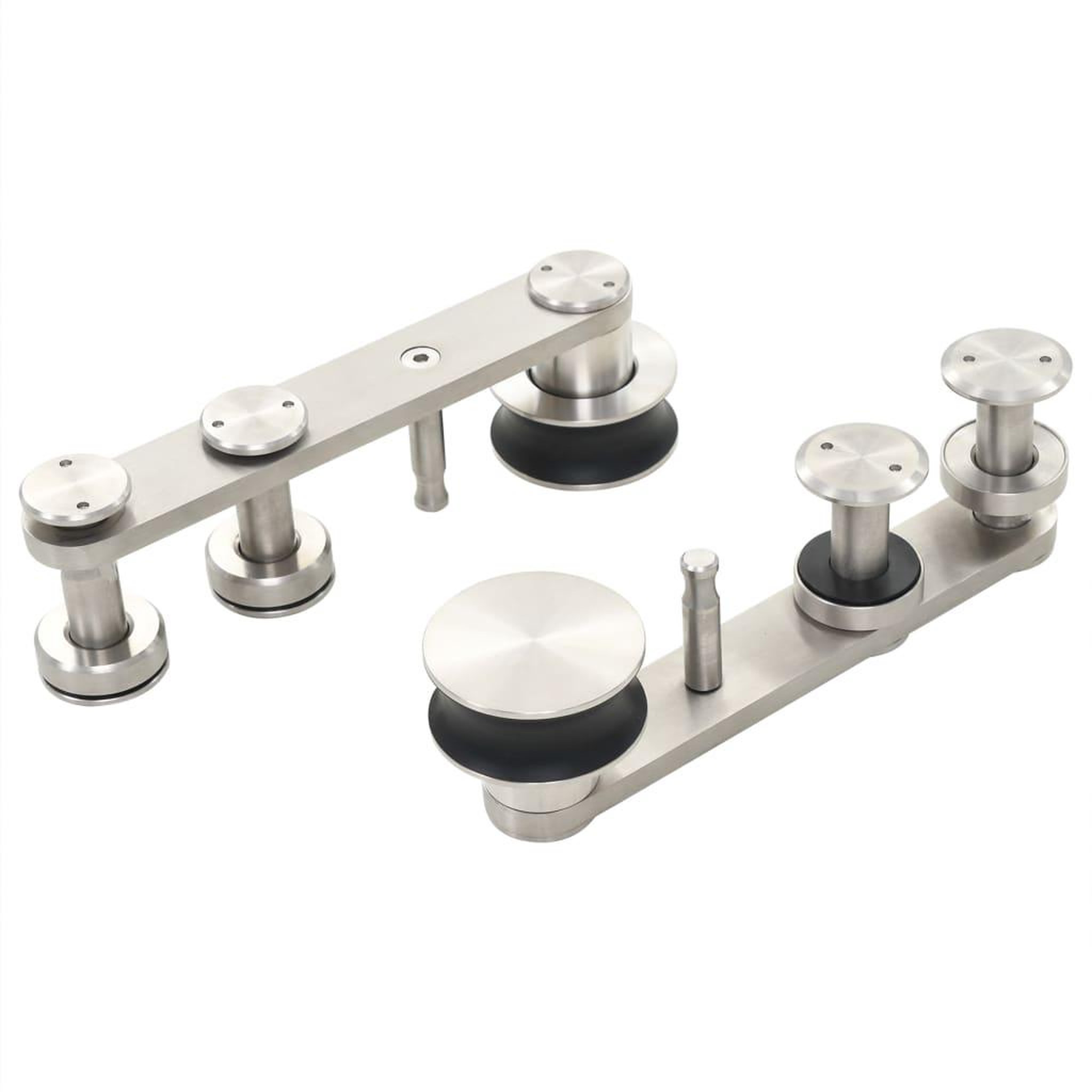Voir la diapositive 5 : VIDAXL Kit fixation porte coulissante 183 cm Acier inoxydable Argente