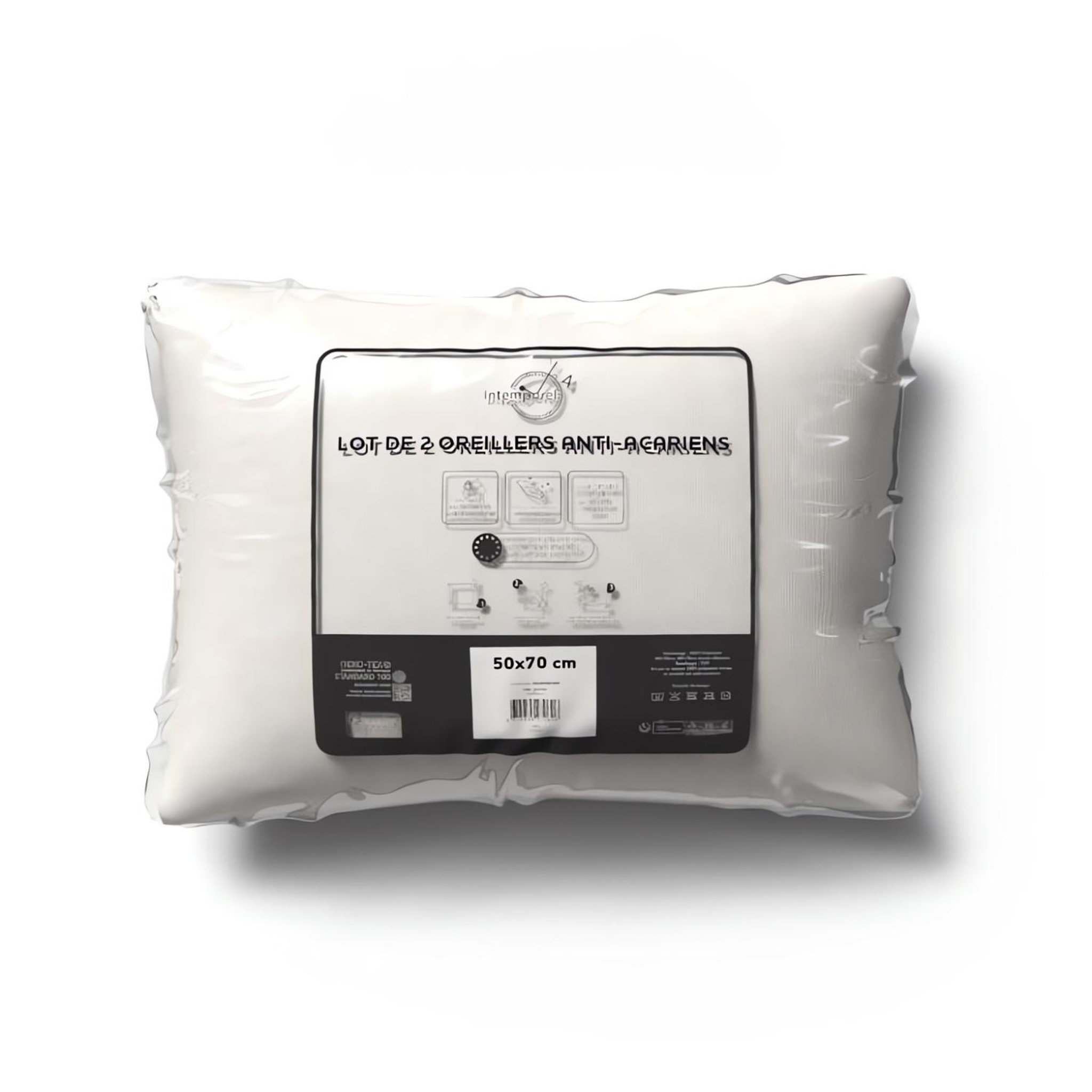 Intemporel Lot de 2 oreillers anti-acarien, par Intemporel