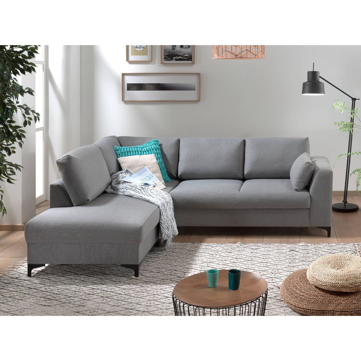 LISA DESIGN Tala - canapé d'angle gauche - convertible - 5 places - en tissu