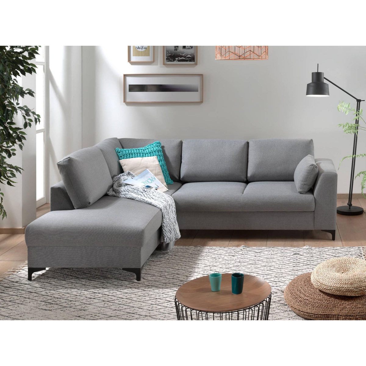 LISA DESIGN Tala - canapé d'angle gauche - convertible - 5 places - en tissu