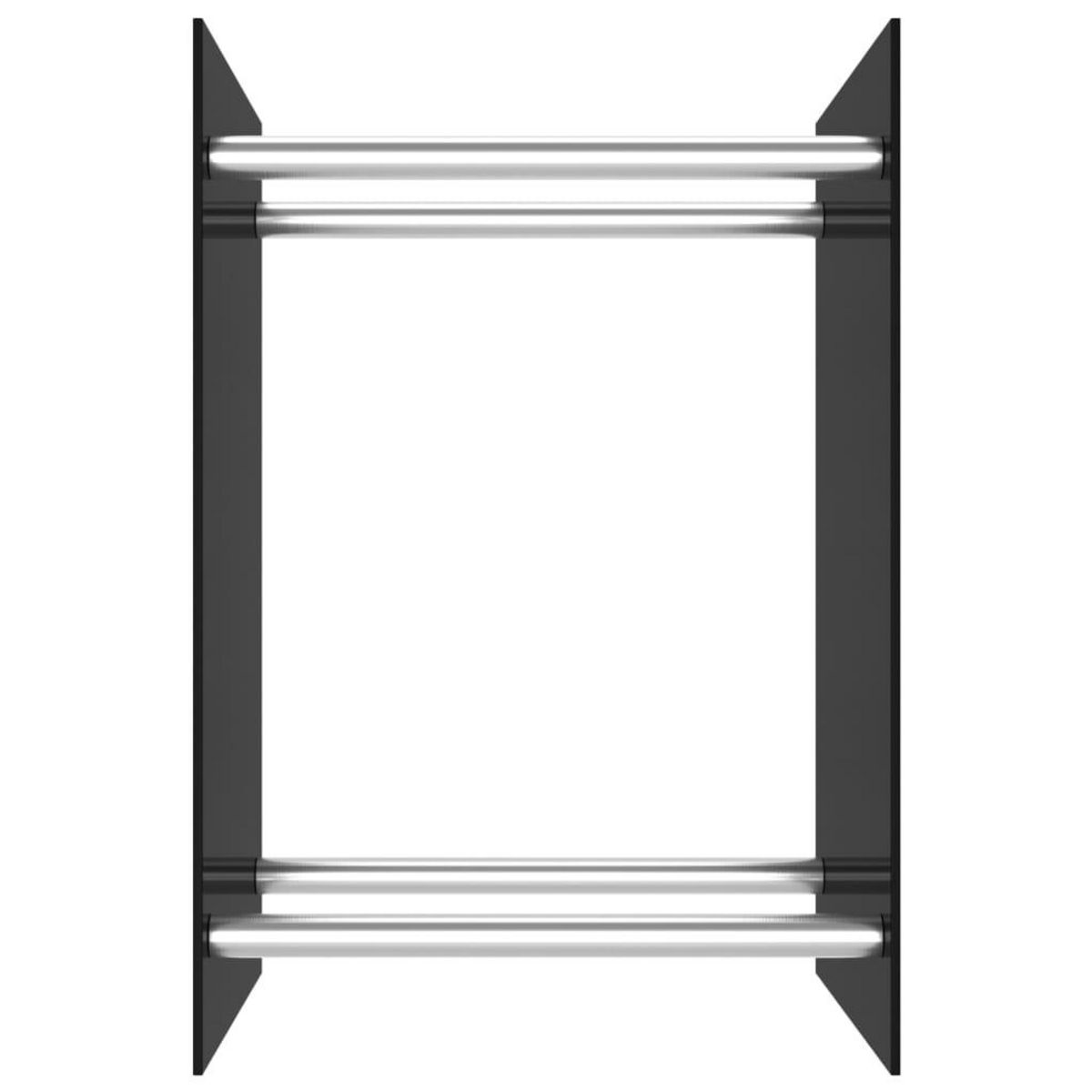 VIDAXL Portant de bois de chauffage Noir 40x35x60 cm Verre