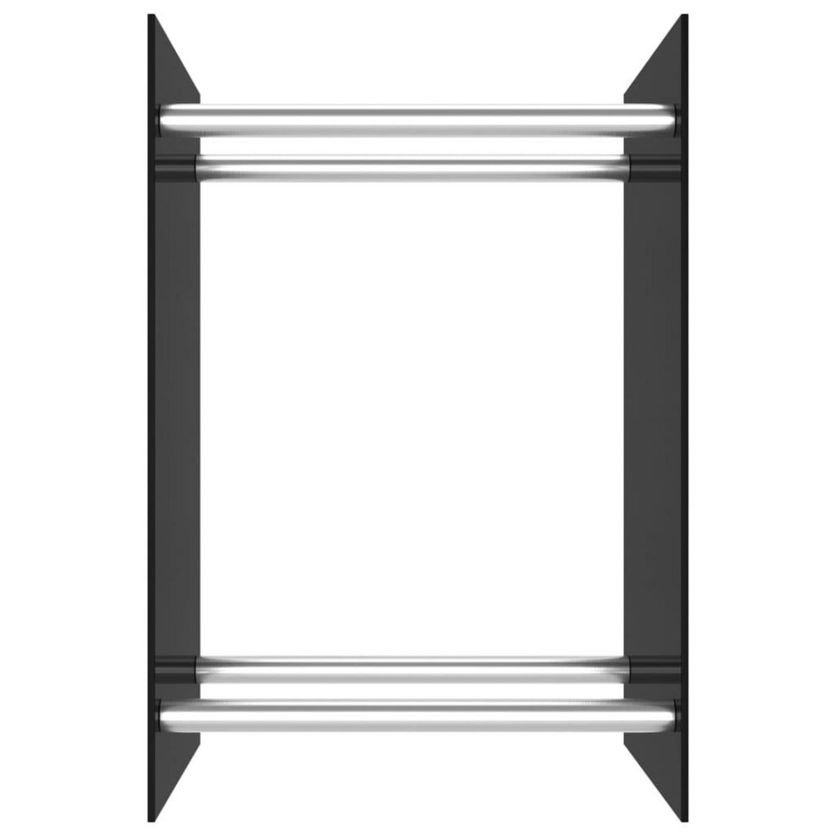 VIDAXL Portant de bois de chauffage Noir 40x35x60 cm Verre