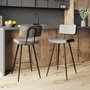Voir la diapositive 2 : Rendez vous déco Lot de 2 chaises pour îlot central 66 cm en cuir synthétique gris-Texas