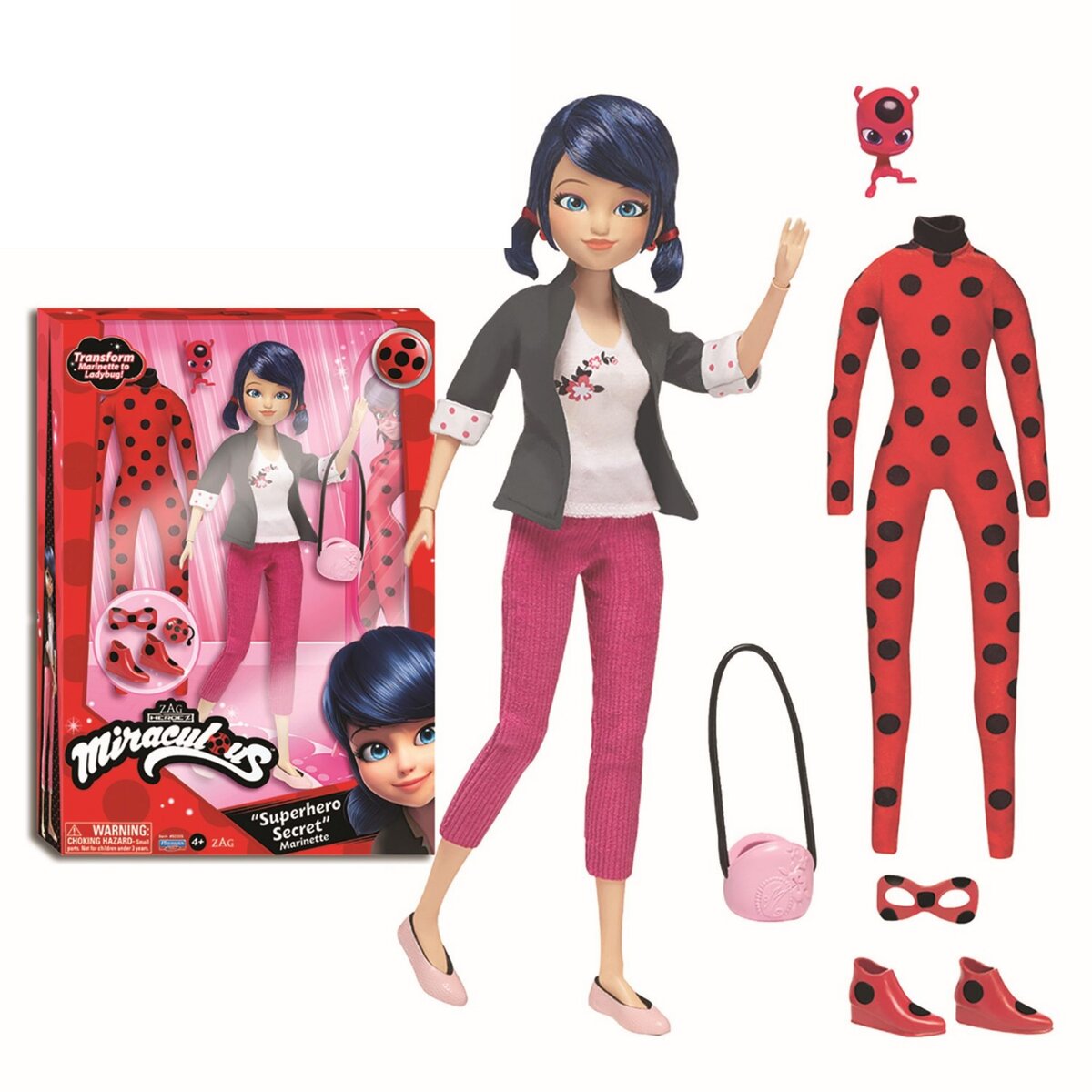 BANDAI Poupée Ladybug 26 cm et ses 2 tenues Miraculous 