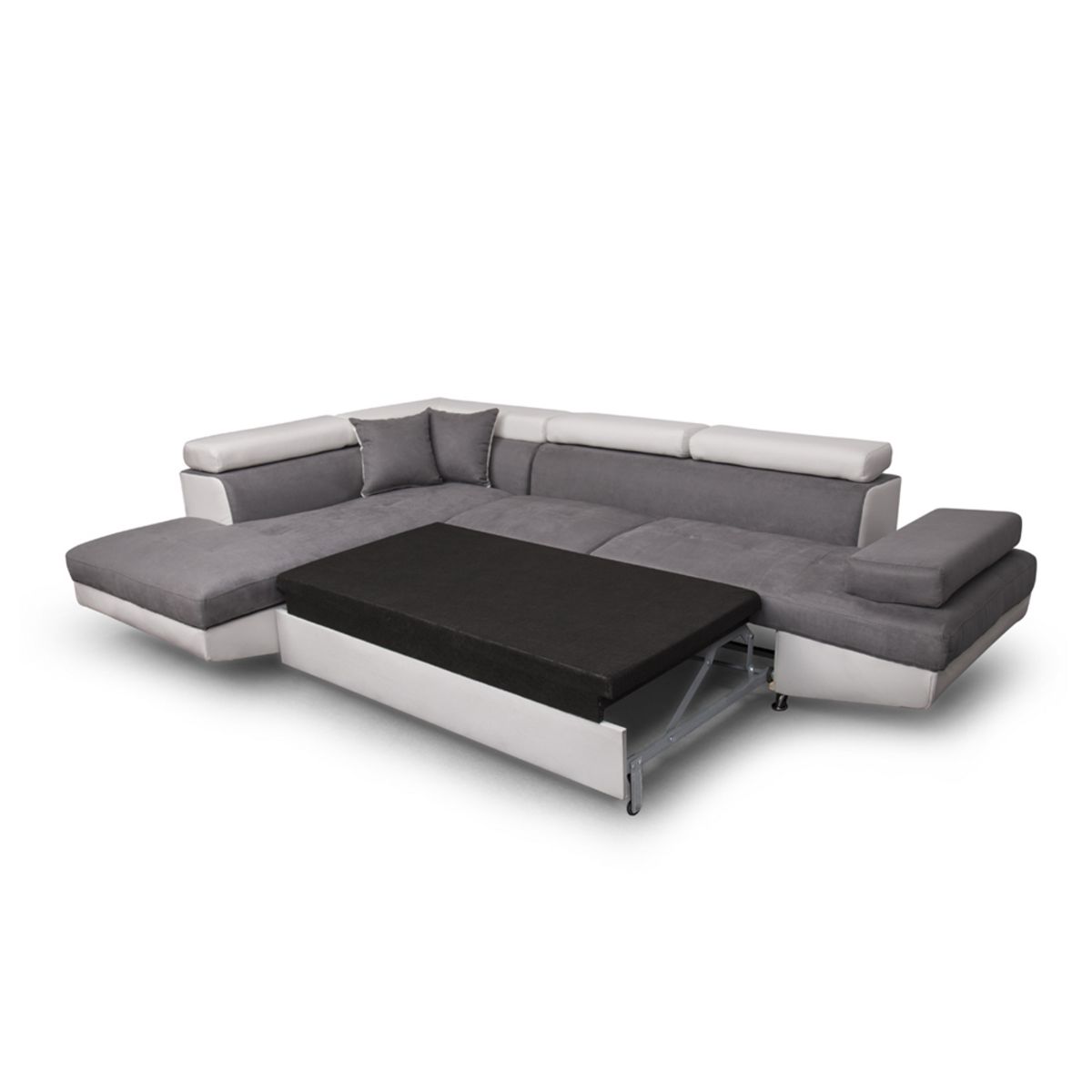 Canapé angle gauche convertible 4 à 5 places bimatière microfibre/simili CHICAGO