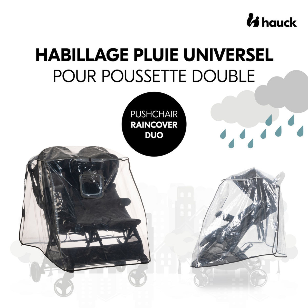 HAUCK Habillage pluie pour poussette Pushchair Raincover Duo