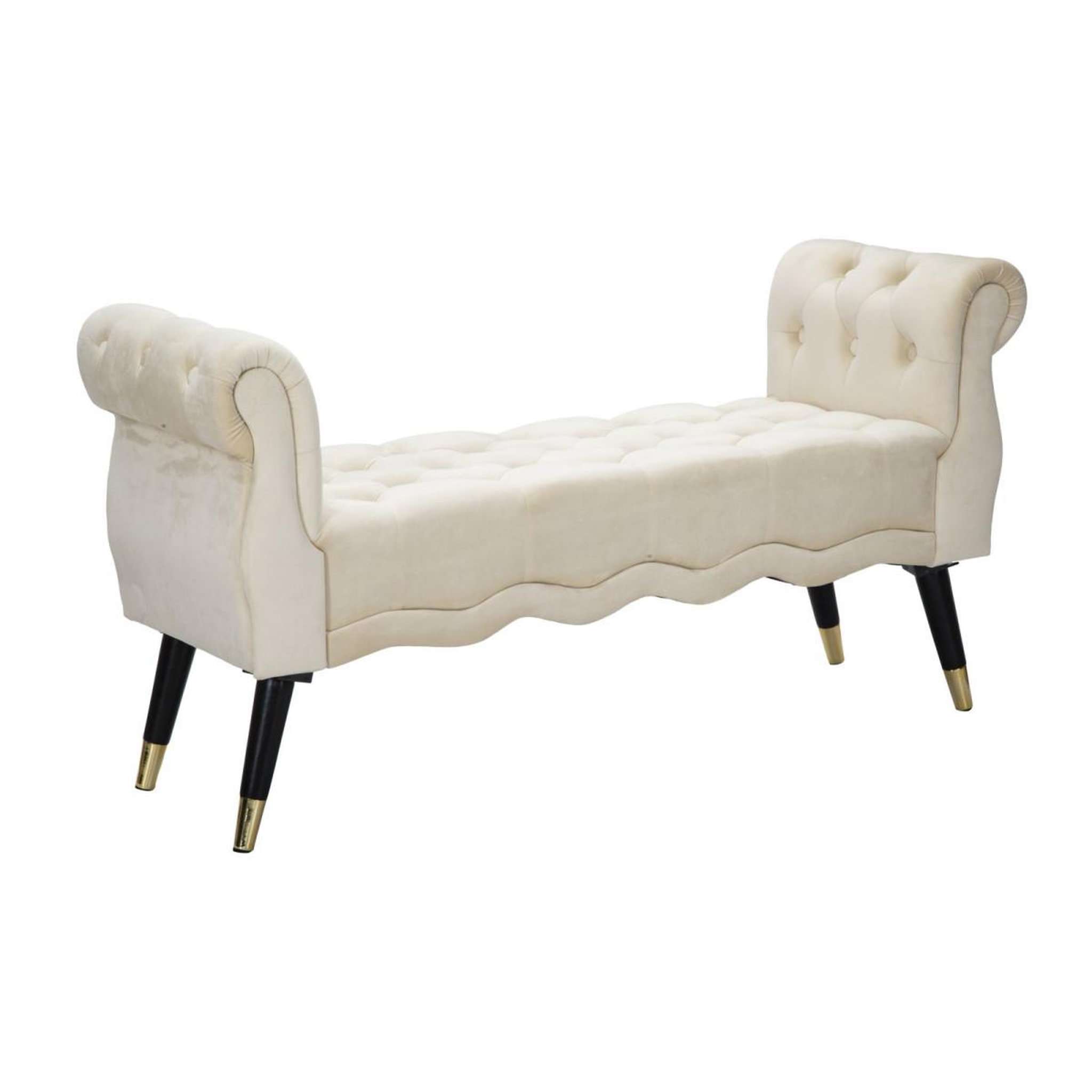 Paris Prix Banquette en velours  paris  120cm crème