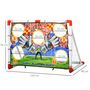 Voir la diapositive 3 : HOMCOM Cage de foot but d'entrainement 2 en 1 but de football futsal mur de tir amovible avec 5 cibles dim. 116L x 48l x 76H cm balle et gonfleur inclus