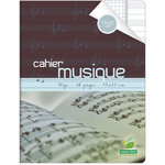 AUCHAN Cahier de musique 21x29,7cm 48 pages grands carreaux Seyes portée