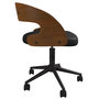 Voir la diapositive 6 : Rendez vous déco Chaise de bureau pivotante en bois foncé et PU noir-Louis