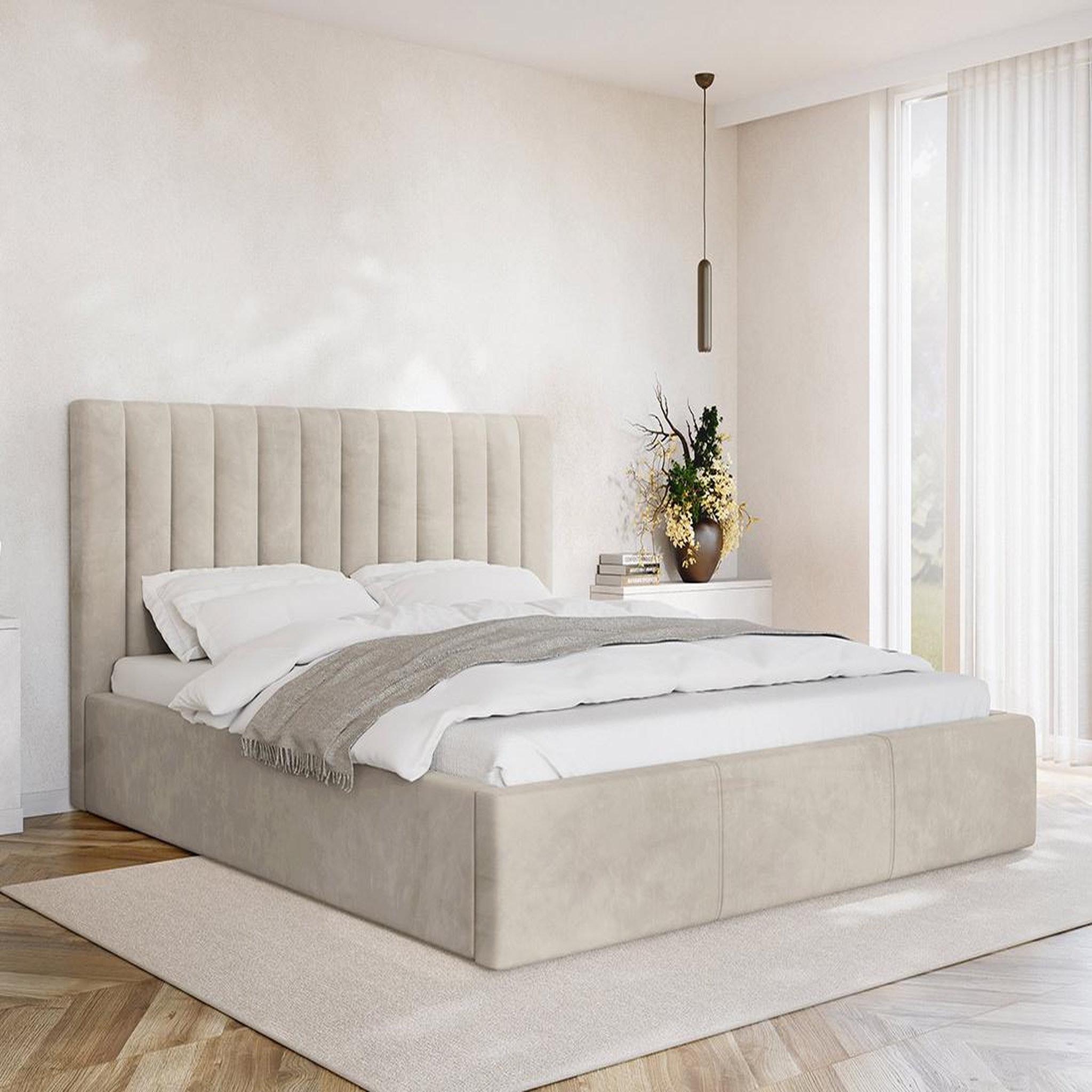 Voir la diapositive 4 : BEST MOBILIER Rosario - lit coffre - 180x200 - sommier inclus - en velours