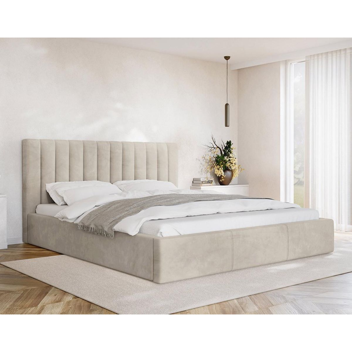 BEST MOBILIER Rosario - lit coffre - 180x200 - sommier inclus - en velours