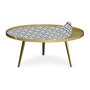 Voir la diapositive 1 : Paris Prix Table Basse à Rebord 1 Cover  Losanges  90cm Or