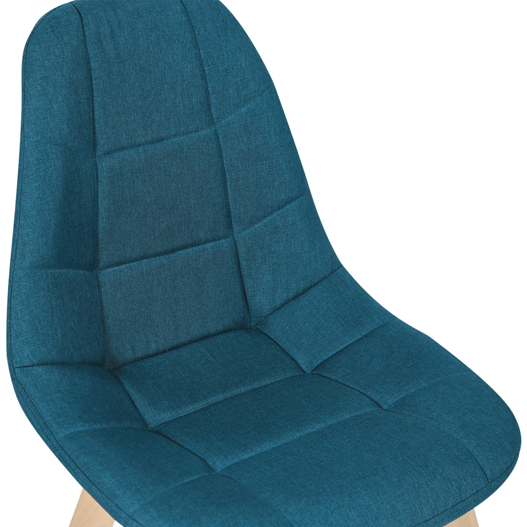 Voir la diapositive 5 : ID MARKET Lot de 4 chaises scandinaves gaby bleues en tissu pour salle à manger