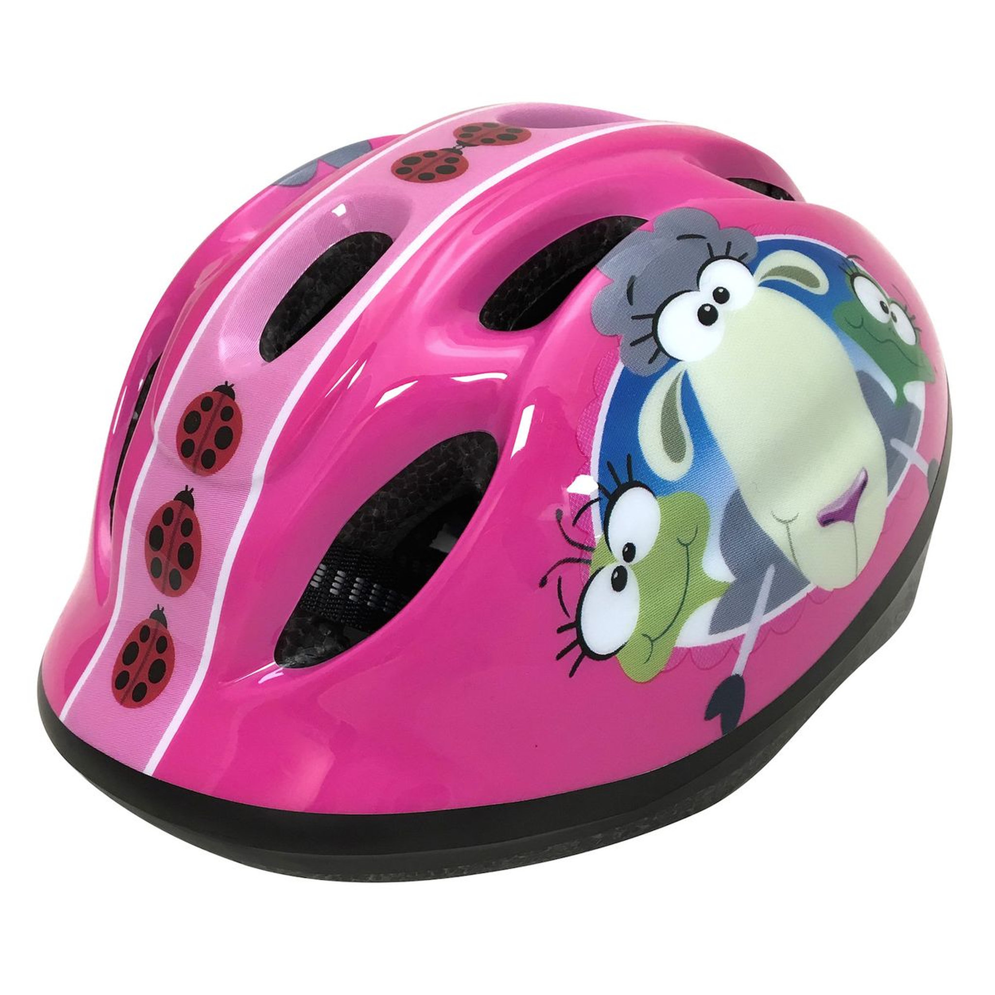 Voir la diapositive 2 : Casque + Coudières/Genouillères Rose, Animaux de la ferme
