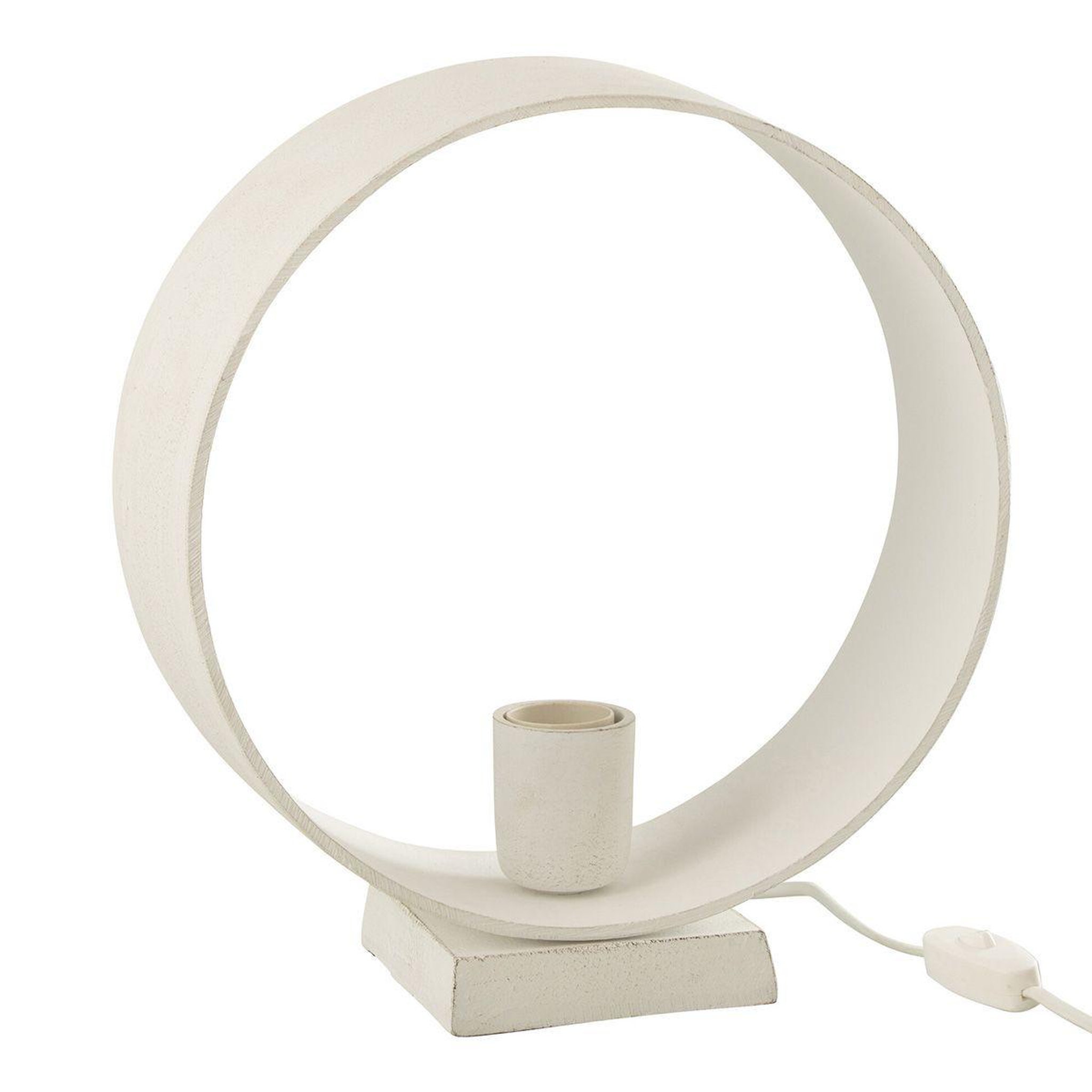 Voir la diapositive 2 : J-LINE Lampe à poser design  cercle  32cm blanc