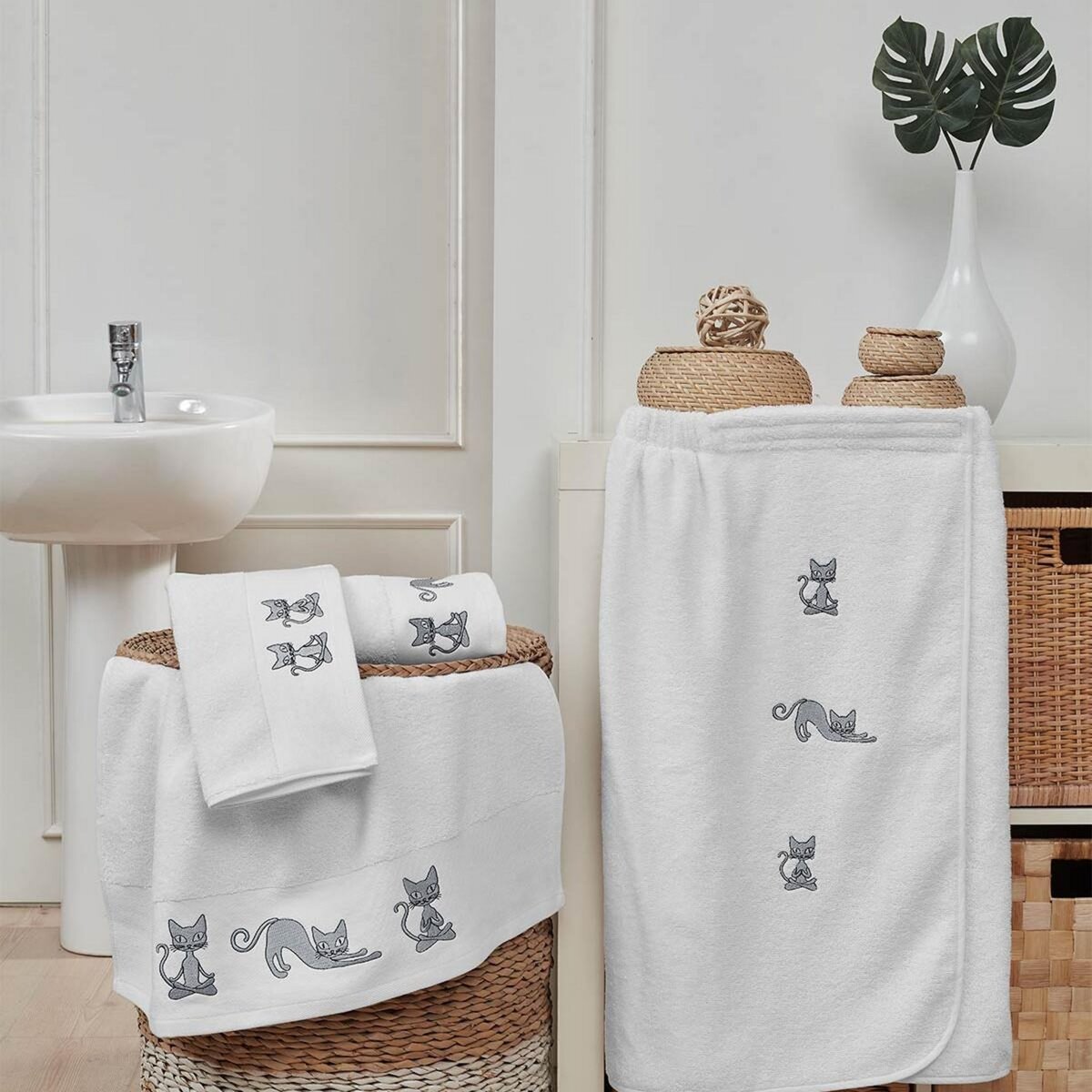 Sensei Maison Drap de bain YOGI CAT