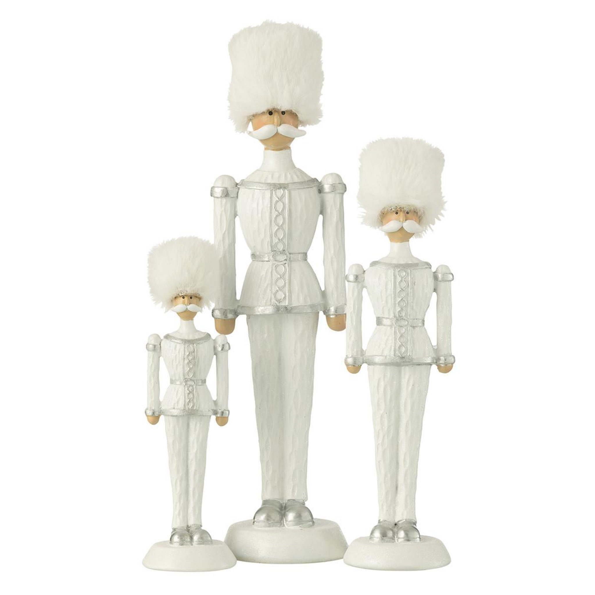 Voir la diapositive 2 : J-LINE Casse-noisette à paillettes  chapeau  32cm blanc