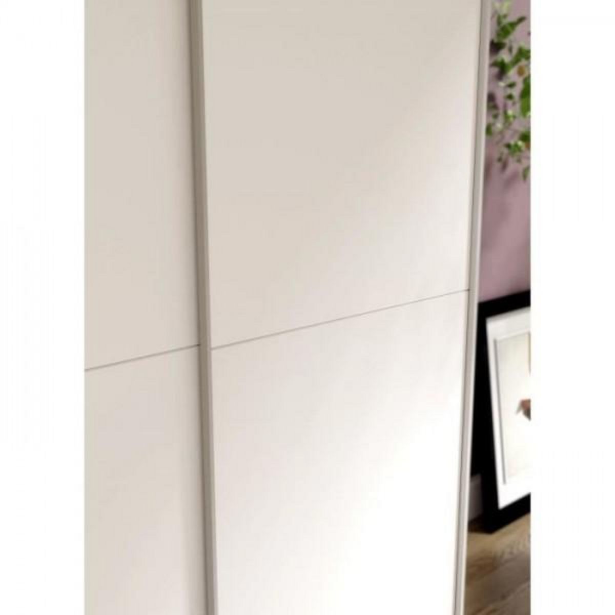 MARKET24 Armoire 2 portes coulissantes - Blanc mat - L 120 x P 61,2 x H 190,5 cm - OZZULA