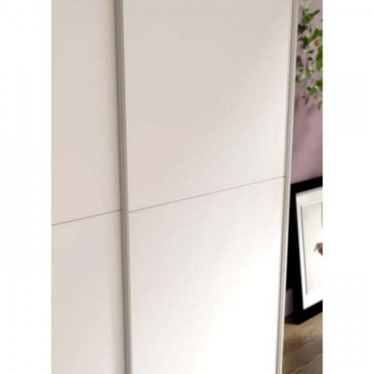 MARKET24 Armoire 2 portes coulissantes - Blanc mat - L 120 x P 61,2 x H 190,5 cm - OZZULA