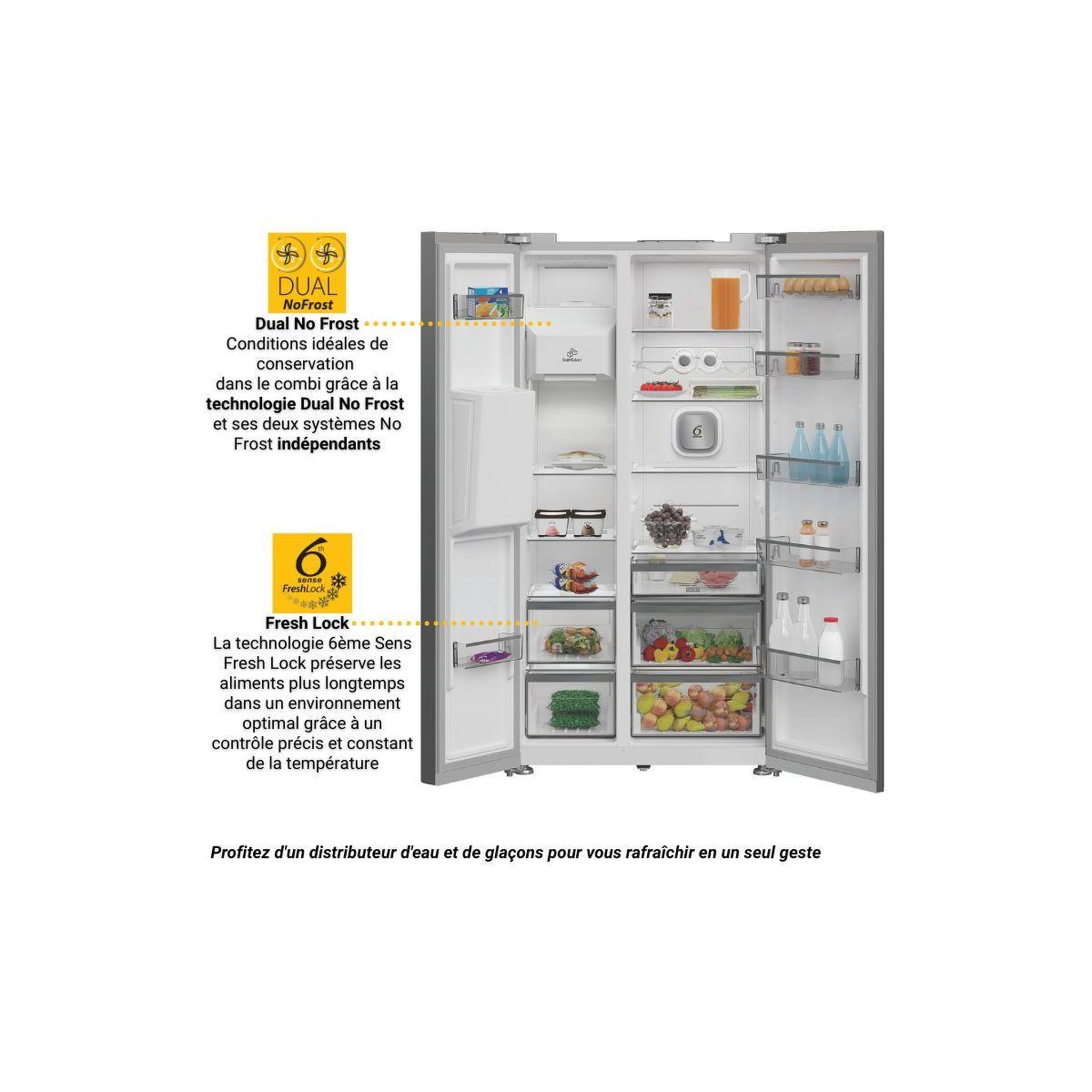 Voir la diapositive 2 : Whirlpool Réfrigérateur américain whg26574wx5e