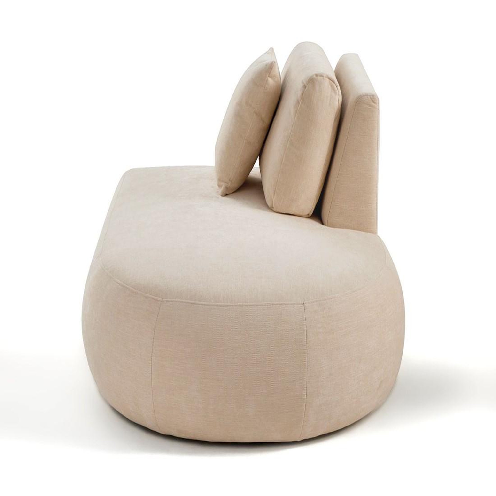 Voir la diapositive 4 : LISA DESIGN Santorini - module d'assise droit - en tissu texturé